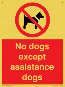 No dogs except assistance dogs